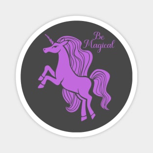 Cute Purple Unicorn Silhouette - Be Magical Magnet